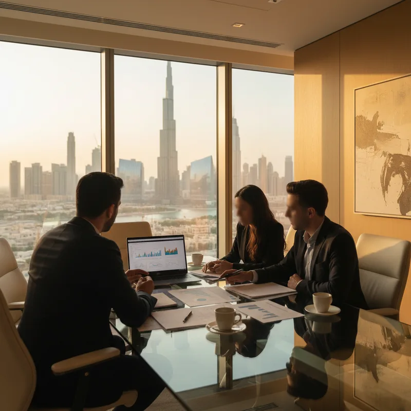 Sahla advisers reviewing a licence file with a client